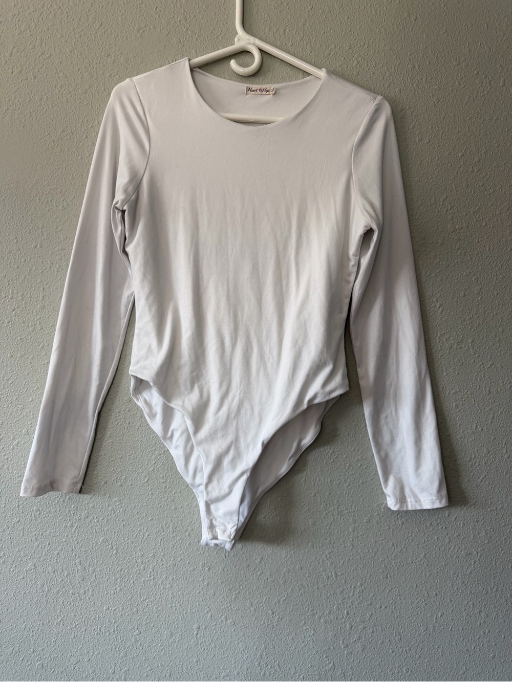 Heart Hips White Long-Sleeve Crew Neck Bodysuit